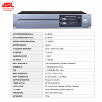 Amplificateur de puissance classe D 2x600W 2x900W 1x1800W 2U Pro Audio avec amortissement 1000 SNR 109dB pour système de sonorisation PA en direct