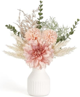 Fleurs Artificielles Modernes Faites à la Main, Petit Bouquet d'Eucalyptus, Dahlia, Pissenlit en Plastique pour Mariage, Décoration de Salon, Composition Florale de Qualité Supérieure