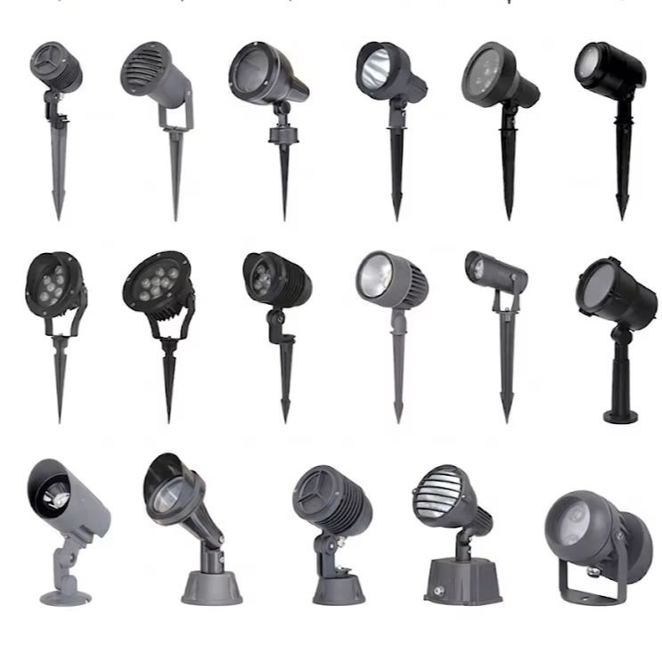 Rayluxtech Modern IP65 Waterproof AC LED Garden Spike Light Tempered Glass Aluminum Outdoor Landscape Spot Lamp for Villa