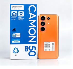 TECNO CAMON 50 Pro แบตเตอรี่ 6150mAh 5G สมาร์ทโฟน Android 13 หน้าจอ AMOLED เซ็นเซอร์ลายนิ้วมือ รุ่นสีส้มและสีเงิน - Product Image 6