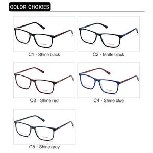 Montures de lunettes gris-noir, rectangulaires, monture complète, en acétate, unisexe, tendance mode adulte 60012 - Product Image 4