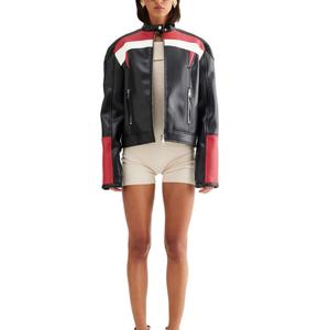 Nouveautés Prix de Gros Mode Rétro Décontracté Style Unisexe Veste en Cuir Vegan Style Racer - Product Image 3