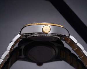 Montre pour homme avec mouvement automatique 8215, boîtier en acier inoxydable 316L, étanche en profondeur, bracelet en or, montre traditionnelle pour homme - Product Image 6