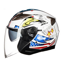 Casque de moto électrique ABS demi-coque unisexe à double lentille, style personnalisé, toutes saisons