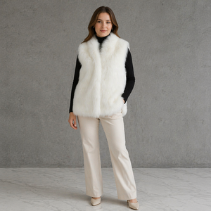 <span class=keywords><strong>Manteau</strong></span> en fausse <span class=keywords><strong>fourrure</strong></span> de vison à <span class=keywords><strong>prix</strong></span> d'usine, longueur 100 cm, col châle tricolore, gilet en <span class=keywords><strong>fourrure</strong></span> shaggy pour femme, hiver - Product Image 2