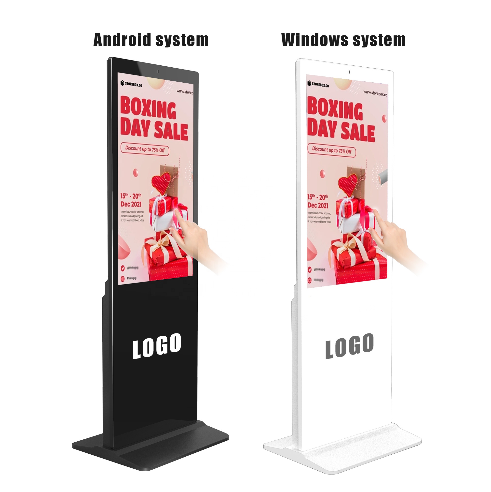 Factory Wholesale 43inch Lcd Advertising Screen Mobile Advertising Equipment 43Inch Touch Screen Kiosk for Restaurant