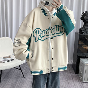 Blouson bomber ample personnalisé avec logo de marque de mode, uniforme de baseball, broderie streetwear pour homme, manteau décontracté coupe-vent 2025 - Product Image 5