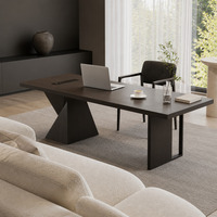 Bureau en bois massif, design moderne et ergonomique, table d'ordinateur haut de gamme pour la maison, le salon et la chambre.