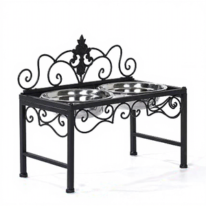 Metal <b>Pet</b> Food Stand with Double Stainless Steel <b>Bowls</b> Elevated Dog and Cat Feeder Stand <b>Raised</b> <b>Pet</b> Feeding Station for Food - Product Image 5