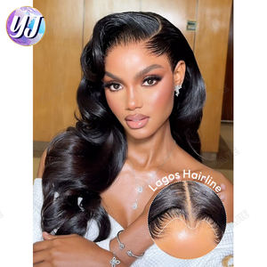 Lagos Hairline Body Wave HD 13x6 Perruque avant en dentelle avec veuves Peak Perruque de cheveux humains sans colle Densité 180% Perruque pré-plumée M Hairline - Product Image 1