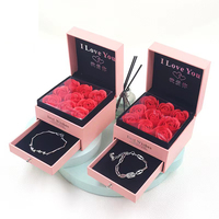 Boîtes cadeaux à tiroirs en papier pour fête des mères, ensembles de colliers d'emballage de Roses pour maman
