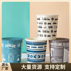 Yimei Trash Can Nordic Style Cylindrical Plastic Indoor Kitchen Bathroom Lidless Waste Bin 108g - Product Image 5