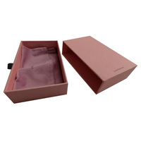 Boîte coulissante rose de luxe au design personnalisé pour extensions de cheveux, en papier gris + carton solide 120 g/m² mat foncé 2 mm