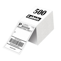 Étiquettes thermiques directes en accordéon 100x150mm, 500 feuilles, autocollantes, pour codes-barres, pour l'e-commerce, l'expédition et la logistique d'entrepôt