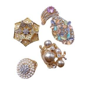 Anelli Geometrici in Zirconia Super Brillanti, Grandi Cristalli, Anelli a Forma di Farfalla e Fiore per Donna - Product Image 5