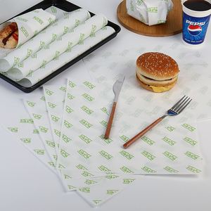 Papel de Envolver para Hornear Biodegradable y Ecológico Personalizado para Comida Rápida, Papel para Envolver Hamburguesas y Sándwiches, Empaquetado para Llevar, Venta al por Mayor - Product Image 1