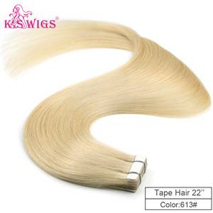 Extensiones de Cabello Rubio Virgen de Lujo KSWIGS, Extensiones de Cabello Humano Sin Procesar 12A, Invisibles, de PU, Sin Costuras, con Puntas Gruesas, para Cabeza Completa - Product Image 1