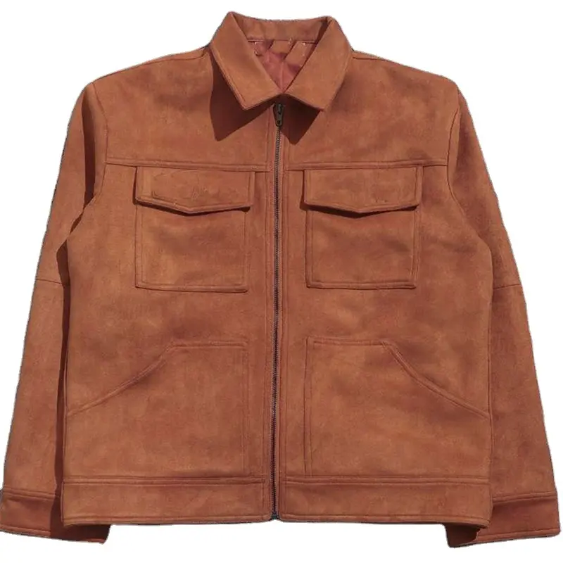 Зимние мужские толстые пальто на заказ 2022, коричневые стеганые Мягкие Замшевые Кожаные Рабочие куртки большого размера