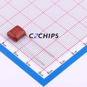 ตัวเก็บประจุฟิล์มโพลีโพรพิลีน (CBB) รุ่น C352E333J07L230A60 แบบมีรูทะลุ (THT), ระยะขา P=7.5 มม. ความจุ 33nF แรงดัน 250V - Product Image 1