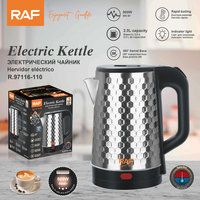 Bouilloire électrique en acier inoxydable RAF 1500W, 2,0 L, chauffe-eau rapide, appareil de chauffage d'eau chaude pour la cuisine