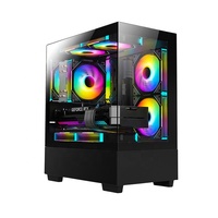 Boîtier de PC de jeu personnalisé en usine JNP boîtier de ventilateur RVB alimentation de bureau tour moyenne armoire de refroidissement par eau Micro ATX