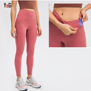 Phụ Nữ Của Cao Eo Align Yoga Phòng Tập Thể Dục Chạy Xà Cạp Bơ Mềm Quần Chặt Chẽ Với Túi Bán Buôn Giá Tốt Mô Hình Rắn - Product Image 1