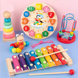 <span class=keywords><strong>Xylophone</strong></span> et piano <span class=keywords><strong>en</strong></span> <span class=keywords><strong>bois</strong></span> colorés avec logo personnalisé ensemble de jouets amusants et musicaux pour enfants cadeaux éducatifs pour bébés emballés dans un sac - Product Image 4