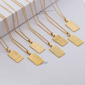 18K金メッキ女性用ステンレス鋼タロットゾディアックデザイン12星座ペンダントネックレス - Product Image 1