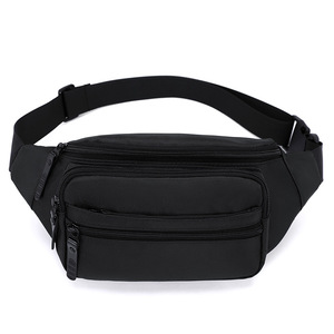 OEM Custom Water Proof Embroidered Unisex Nylon Pouch <b>Waist</b> <b>Bag</b> Travel Cross Body Fanny Pack Black Bulk for <b>Men</b> - Product Image 4