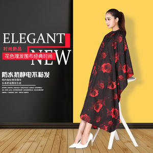 Cape de coiffure florale 160*140mm pour adultes, motif rose, pour salon de coiffure et barbier - Product Image 5