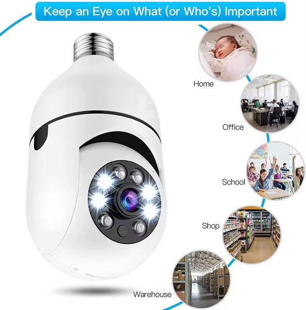 Wholesale 360° Light Bulb  WiFi CCTV Security  with Night Vision 2-Way Audio for Indoor Outdoor Home Office