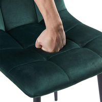 Vente en gros bon marché chaise noire élégante chaises de salle à manger en velours gris bois