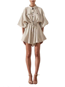 2021 <span class=keywords><strong>bianco</strong></span> Vintage di alta qualità estate abiti Casual in cotone <span class=keywords><strong>lino</strong></span> Midi - Product Image 4