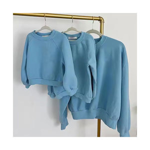 Logo personnalisé maman et moi tenues pull à manches longues pull polaire simple <span class=keywords><strong>famille</strong></span> correspondant Raglan sweatshirts - Product Image 1