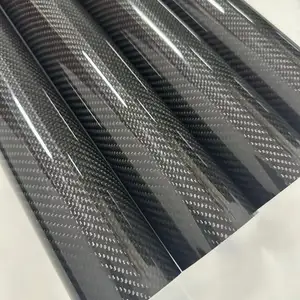 Parlak dimi karbon Fiber tüp siyah gümüş renk CarbonTube