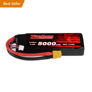 Wholesale Custom Lightweight And Small Size 2S Lipo 7.4 V 5000Mah Rc Battery Rc Car Battery 5000Mah Lithium Battery