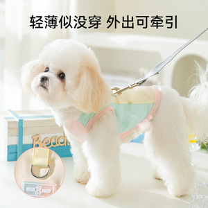 Ropa de protección solar de malla fina para primavera <span class=keywords><strong>y</strong></span> verano para perros pequeños <span class=keywords><strong>y</strong></span> medianos, como Teddy <span class=keywords><strong>y</strong></span> Bichon, chaleco para mascotas, ropa fresca - Product Image 4