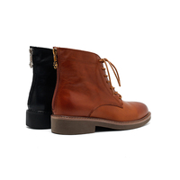 Bottines confortables en daim pour femmes, à lacets et fermeture éclair au dos, avec doublure en cuir véritable, respirantes et légères pour l'automne/hiver