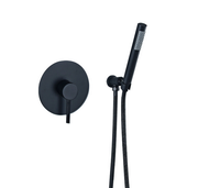 Douche à main thermostatique en laiton noir à 2 trous avec pommeau de douche pluie et massage pour baignoire, idéale pour la maison, l'appartement et l'hôtel