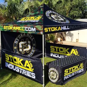 10x10 'Fold Easy Pop Up Trade Show Carpa portátil al aire libre impermeable personalizado impreso 10X10 Carpa publicitaria