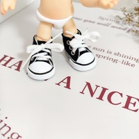 [Chaussures uniquement] Chaussures de poupée miniatures de style dessin animé pour figurines d'action de 20 cm, mini chaussures en plastique résistantes à l'usure pour poupées, ornements noirs