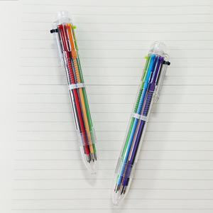 Bolígrafo multicolor de estilo japonés y coreano, creativo, lindo, de dibujos animados, multifuncional, con botón pulsador, personalizado. - Product Image 2