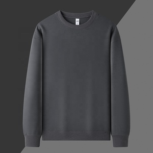 Sudaderas Negras Lisas para <span class=keywords><strong>Hombre</strong></span>, Cuello Redondo, Sudaderas Extra Grandes Personalizadas, Sudaderas Estándar - Product Image 2