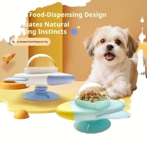 Rotating Rocket Educational Toy for Dogs <b>Cats</b> Durable Lightweight PP Material Leak-Proof Automatic <b>Feeder</b> Indoor Use Cute Design - Product Image 1