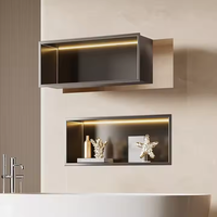 Étagères de douche rectangulaires modernes en acier inoxydable 304, lavables, niche de salle de bain, étagère avec éclairage LED, installation facile