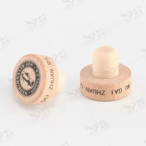 حجم t من الخشب الفلين يقبل con مخصص أعلى زجاجة نبيذ بوليمر غير انسكاب سدادة سدادة - Product Image 4