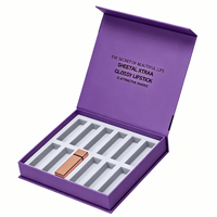 Boîte cadeau de luxe personnalisée avec logo, style livre, couvercle rigide à fermeture magnétique, pour cosmétiques, rouge à lèvres, gloss à lèvres, boîte magnétique