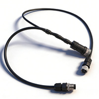Connecteur Électronique en Gros Modèle M8 M12, Connecteur de Terrain Câblable 4 Broches Mâle-Femelle, Tête d'Extension d'Aviation, Répartiteur en Y, Plaqué Étain