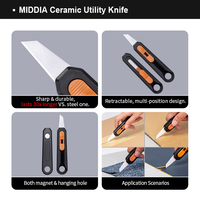 Cutter utilitaire de sécurité en céramique à bord dentelé, ouvre-boîte, manche en PP avec zircone, pour carton, OEM, portable, pour la découpe du papier