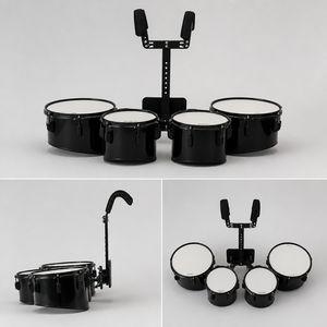 Batterie <span class=keywords><strong>de</strong></span> tambours professionnelle en érable Quad 4 pour fanfare, performance extérieure sur le terrain, logo personnalisé, vente en gros - Product Image 2